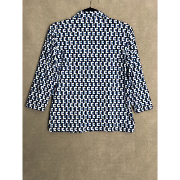 J. McLaughlin Pop-Over Top Women's Large 3/4 Sleeve Graphic Print - Picture 5 of 7